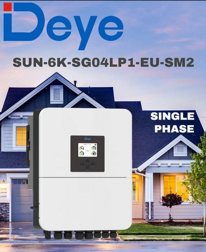 Deye 6Kw Single Phase Hybrid Inverter – VOC: 500V Battery: 48V CT&WIFI Incl (SUN-6K-SG04LP1-EU-SM2)