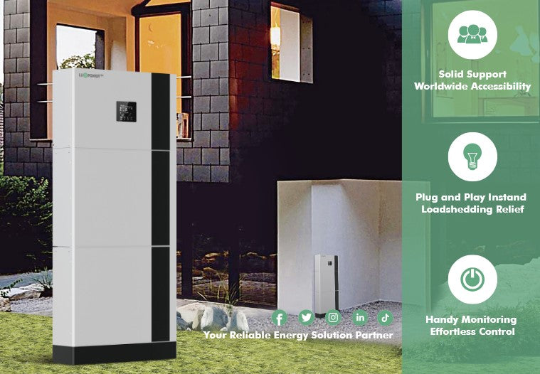 Lux Power ECO Beast All-In-One Stack – 6Kw Inverter & 10.24Kwh 51.2V 100Ah Battery