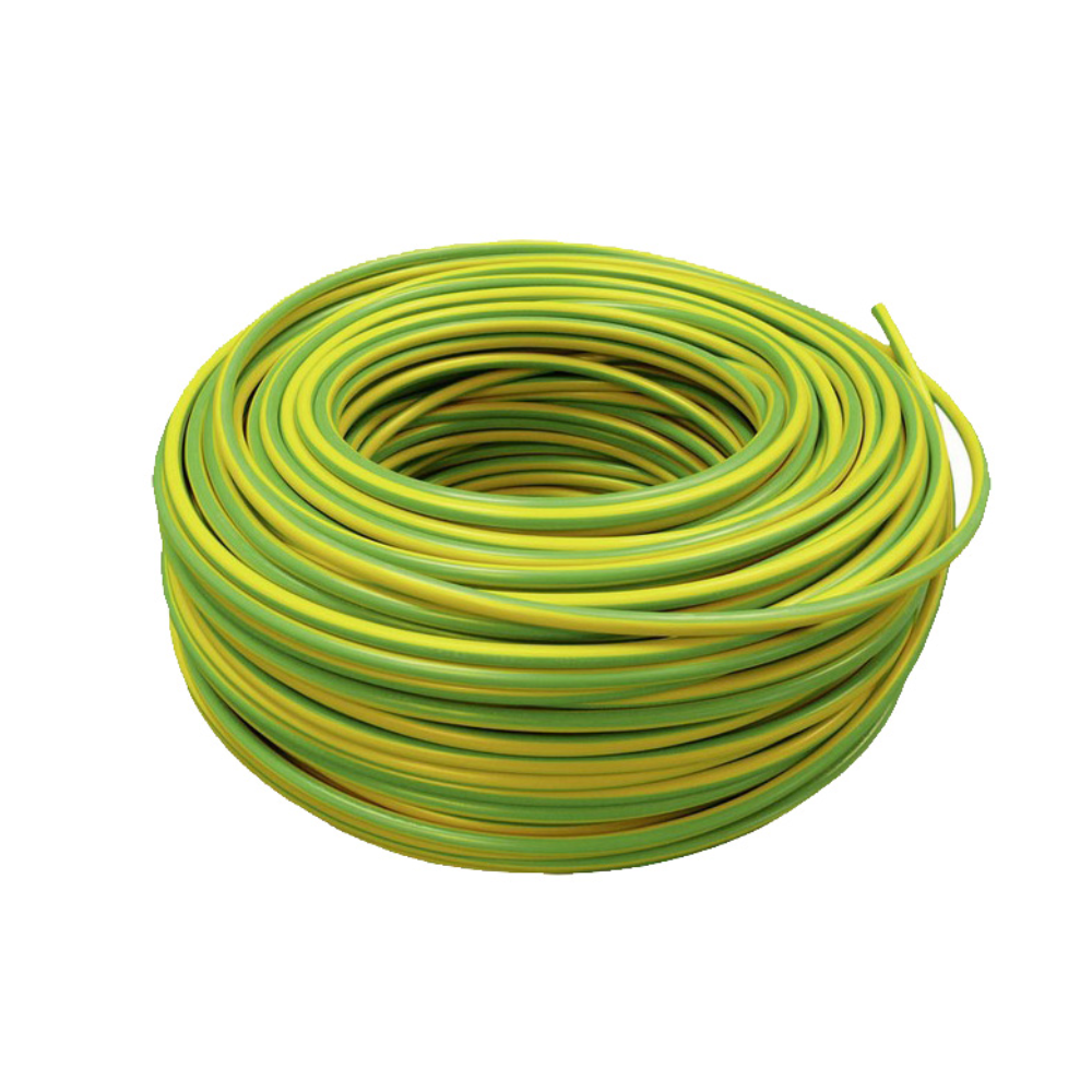6mm Green/Yellow Insulated Cable, 20m roll