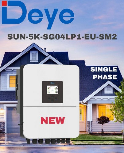Deye 5Kw Single Phase Hybrid Inverter (NEW) – VOC: 500V Battery: 48V CT&WIFI Incl (SUN-5K-SG04LP1-EU-SM2)