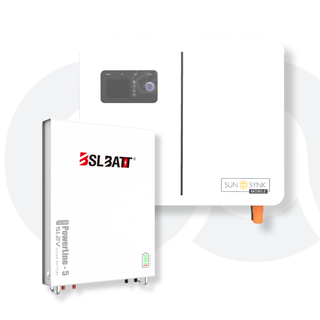 SunSynk 6kW Lynks Inverter + BSL Battery 51.2V - Powerline 100Ah (5.1 kWh)